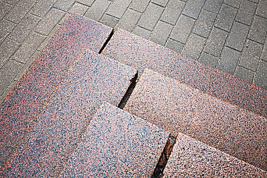 楼梯,红色,花冈岩,灰色,公路