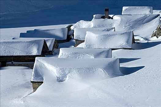 积雪,高山,小屋,阿尔卑斯山,瑞士