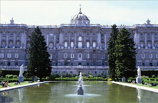 旅游,放松,靠近,马德里皇宫