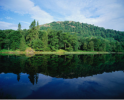 山,湖,山中小湖,坎布里亚,英格兰