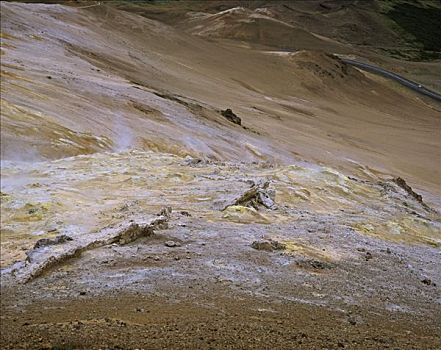 硫,山,米湖,冰岛