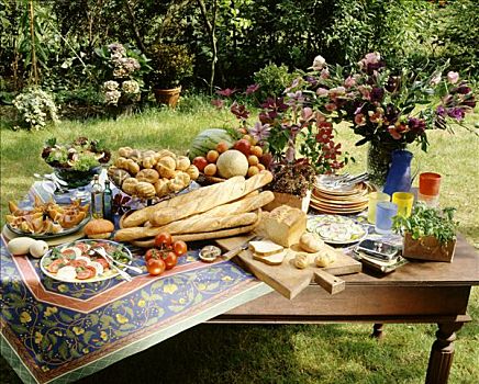 乡村,意大利,自助餐,花园