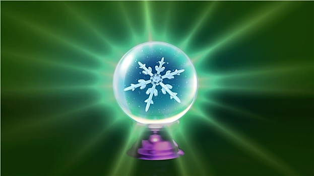 水晶球,圣诞节,雪花,绿色