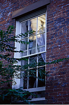 特写,墙壁,窗户,格林威治村,纽约,美国