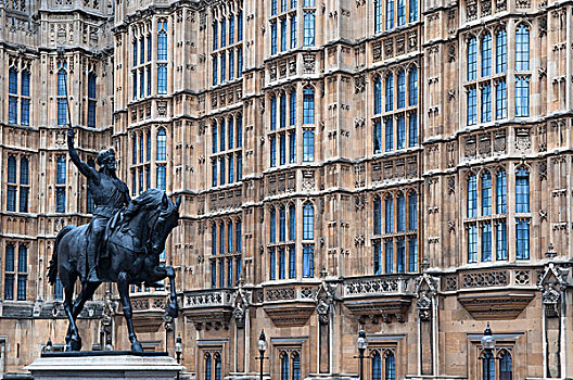 雕塑,户外,议会大厦,威斯敏斯特宫,威斯敏斯特,伦敦,英格兰
