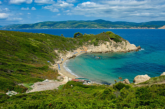 风景,上面,海滩,岛屿,斯基亚索斯岛,希腊