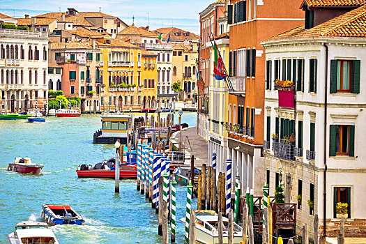 彩色,建筑,威尼斯,大运河