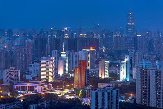 中国河南省郑州市城市夜景
