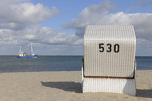 沙滩椅,北海,北弗里西亚群岛,石荷州,德国