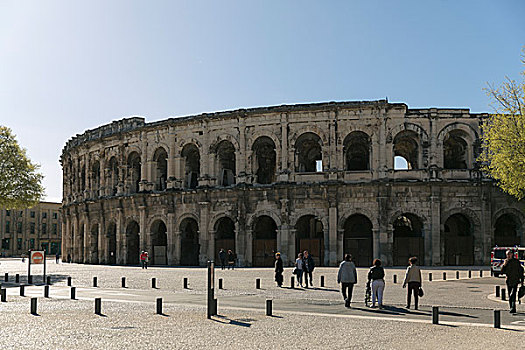 罗马,圆形剧场,尼姆,朗格多克-鲁西永大区,法国,欧洲