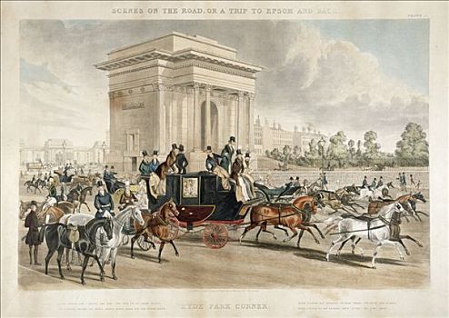 马拉,马车,海德公园,角,伦敦,1838年,艺术家