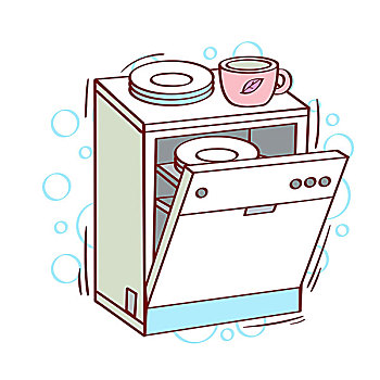 洗碗机漫画图片