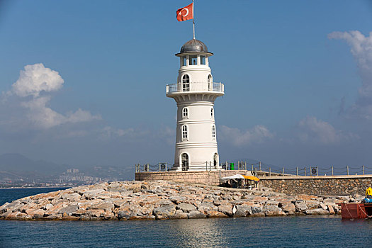 灯塔,港口,阿兰亚,土耳其