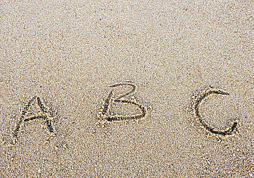 字母,文字,手写,沙子,海滩