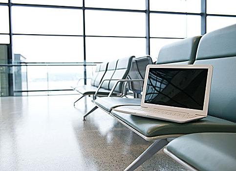 机场,座椅,笔记本电脑