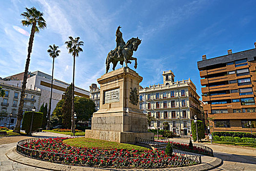 瓦伦西亚,花坛,公园,马,雕塑,西班牙