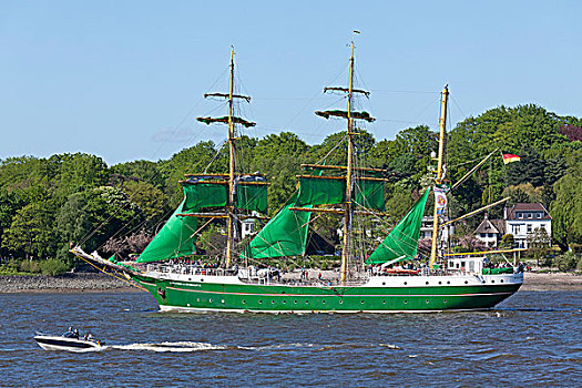帆船,亚历山大冯洪堡,汉堡港,周年纪念,芬克威尔德,汉堡市,德国,欧洲