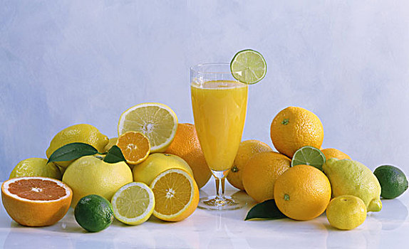 柑橘,玻璃杯,果汁
