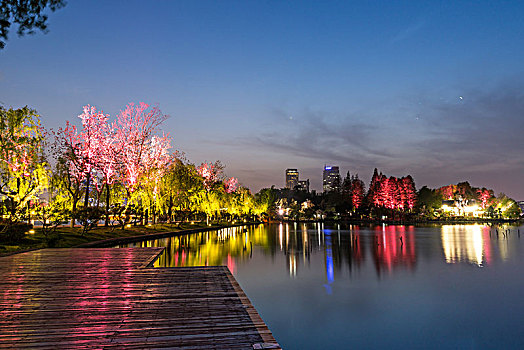 古建筑,夜景,倒影,中国