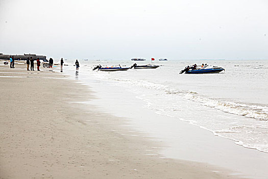 广西北海市海边银滩细沙