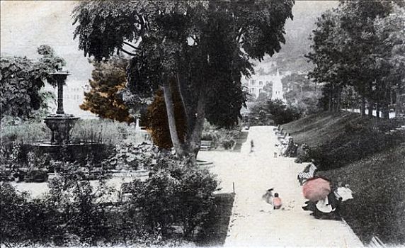 喷泉,公共园地,香港,20世纪