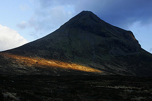 苏格兰,斯凯岛,夜光,红色,色调,野外,山景
