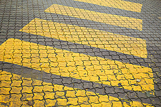 人行横道,黄色,标记,鹅卵石,道路,人行道