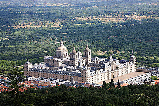 远景,皇家,座椅,一个,西班牙,场所,寺院,皇宫,博物馆,学校,靠近,马德里