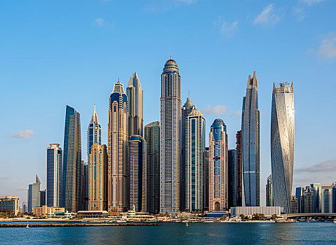 天际线,摩天大楼,迪拜,码头,阿联酋,亚洲