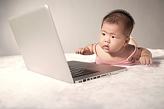 婴儿,幼仔,电脑