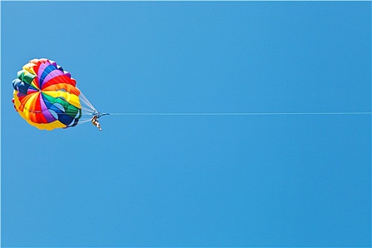 女人,降落伞,蓝天