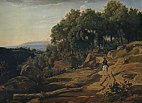 风景,靠近,沃尔泰拉,1838年,艺术家