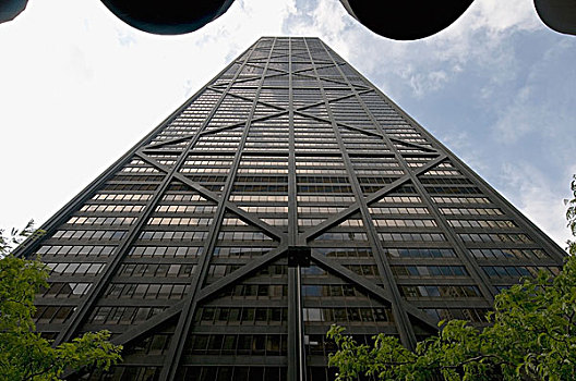 仰视,摩天大楼,蓝天,云,芝加哥,伊利诺斯,美国