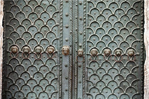 威尼斯,门,青铜,大教堂