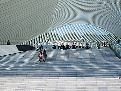 楼梯,火车站,建筑师,圣地亚哥,比利时,欧洲