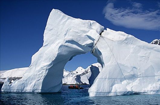 南极,游客,黄道十二宫,拱形,冰山,靠近,岛屿
