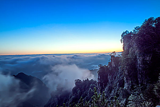 湖南,张家界,峰林,朝霞,云海