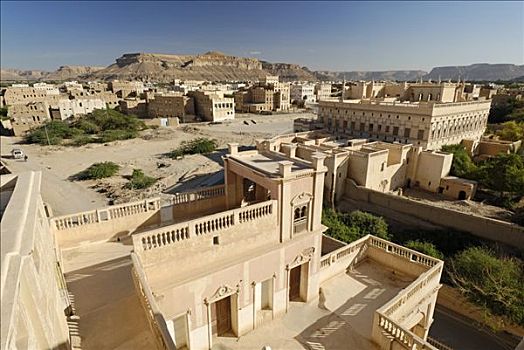 宫殿,圣城,旱谷,哈德拉毛,也门