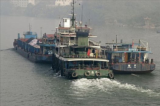 货船,长江,河,靠近,宜昌,中国