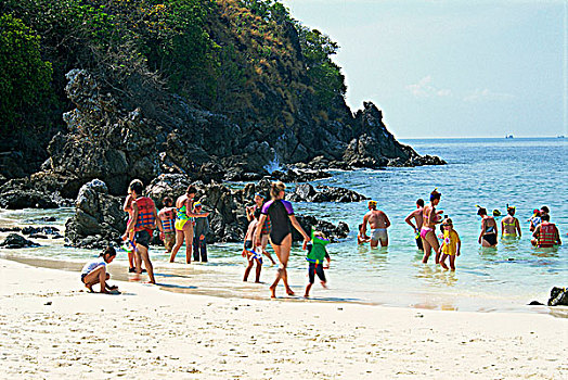 游泳者,海滩,岛屿,泰国