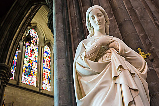 雕塑,圣母玛利亚,室内,大教堂,基尔肯尼,基尔肯尼郡,爱尔兰