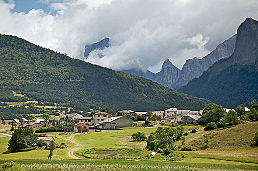 法国,美景,乡村,法国阿尔卑斯山