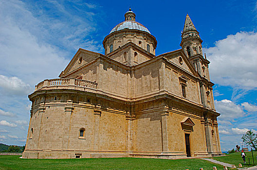 圣母玛利亚,教堂,蒙蒂普尔查诺红葡萄酒,锡耶纳省,托斯卡纳,意大利,欧洲