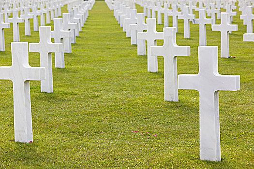 法国,诺曼底,二战反攻日,海滩,区域,美洲,墓地,纪念,基督教,标记,墓穴,美国,军人