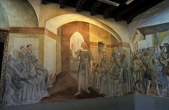 壁画,方济各会修道院,韦尔瓦,哥斯达黎加,安达卢西亚,西班牙