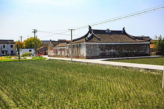 海曙,古林镇,仲一村,河道,公园,绿化,天空