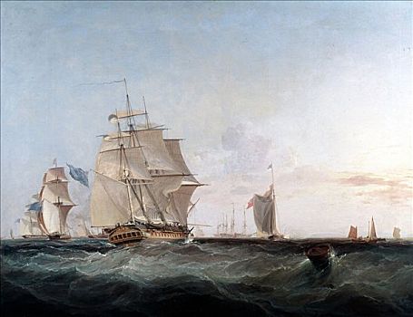 商船,运输,英吉利海峡,19世纪,艺术家