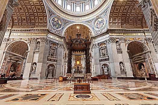 圣彼得大教堂,大教堂,梵蒂冈,罗马,拉齐奥,意大利