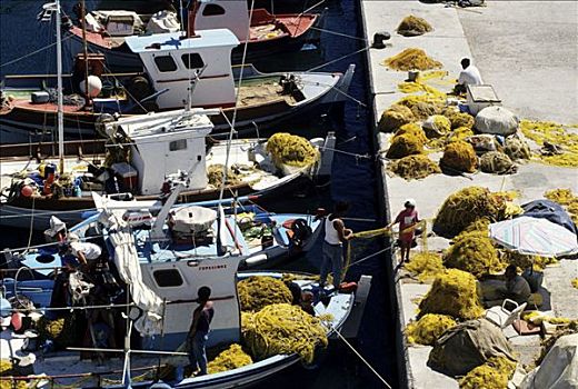 渔船,帕特莫斯岛,岛屿,希腊