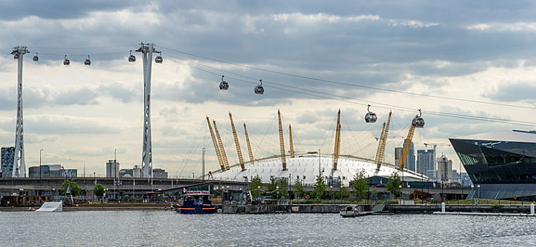 风景,伦敦,缆车,上方,泰晤士河